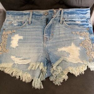 ✨⭐️2/$25⭐️✨Abercrombie & Fitch Light Blue Distressed Jean Shorts